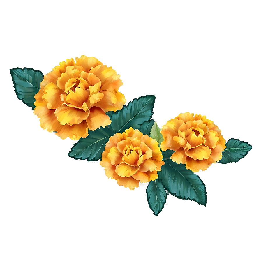 Marigolds Floral Pattern Png 66 PNG