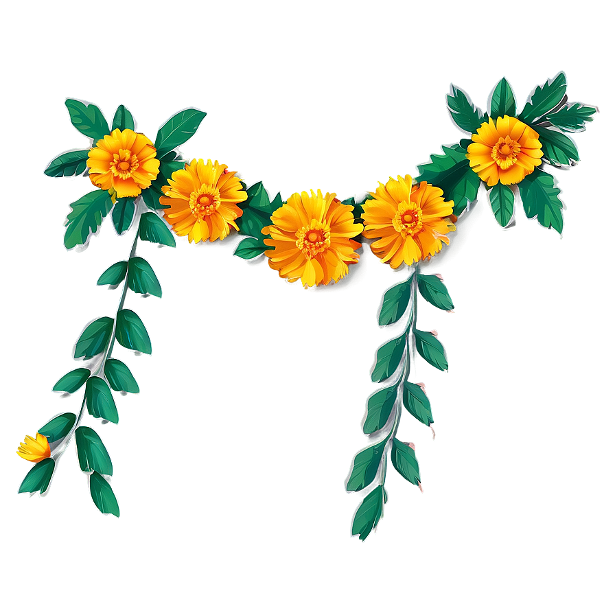 Marigolds Garland Png 06132024 PNG