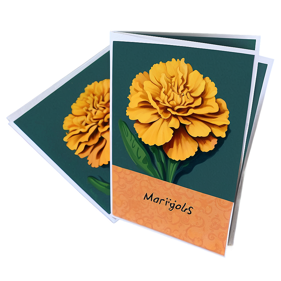 Marigolds Greeting Card Png Adb PNG