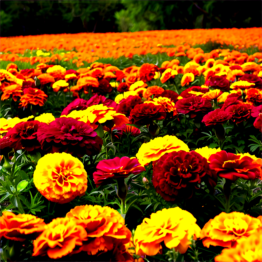 Marigolds In Landscape Png 06132024 PNG