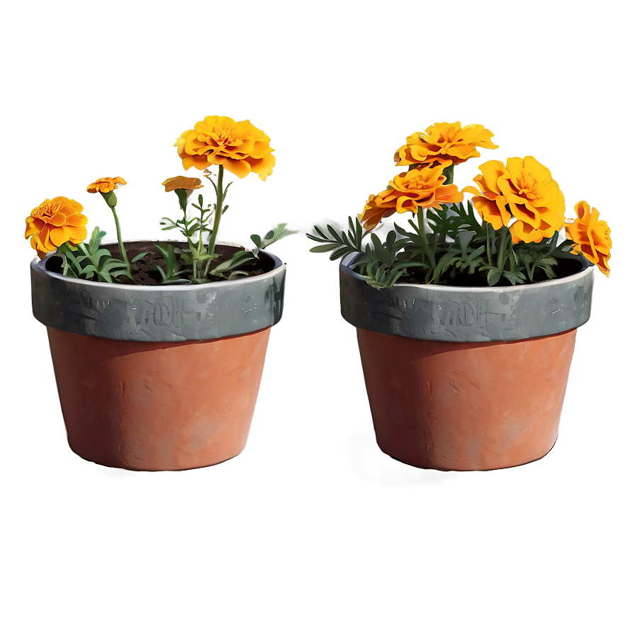 Marigolds In Pot Png 06132024 PNG