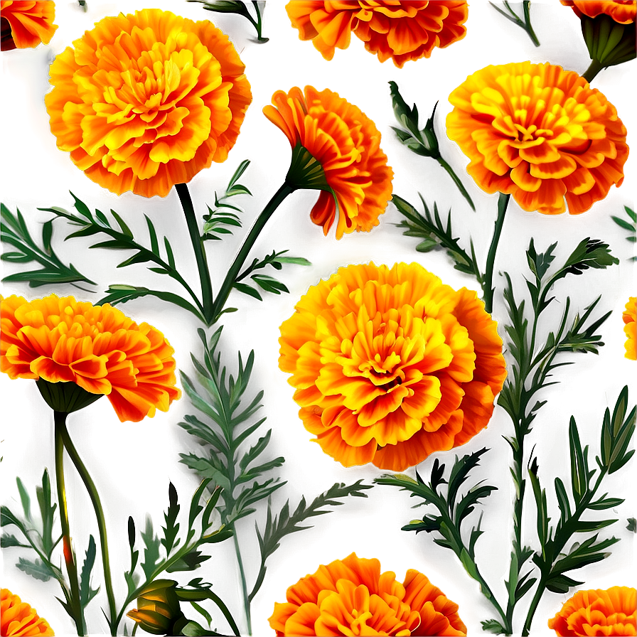 Marigolds In Sunshine Png 06132024 PNG