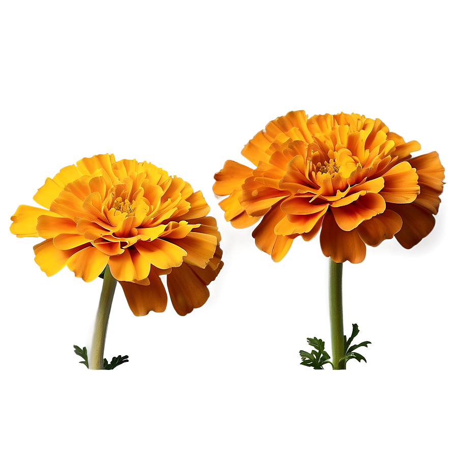 Marigolds On White Background Png 06132024 PNG