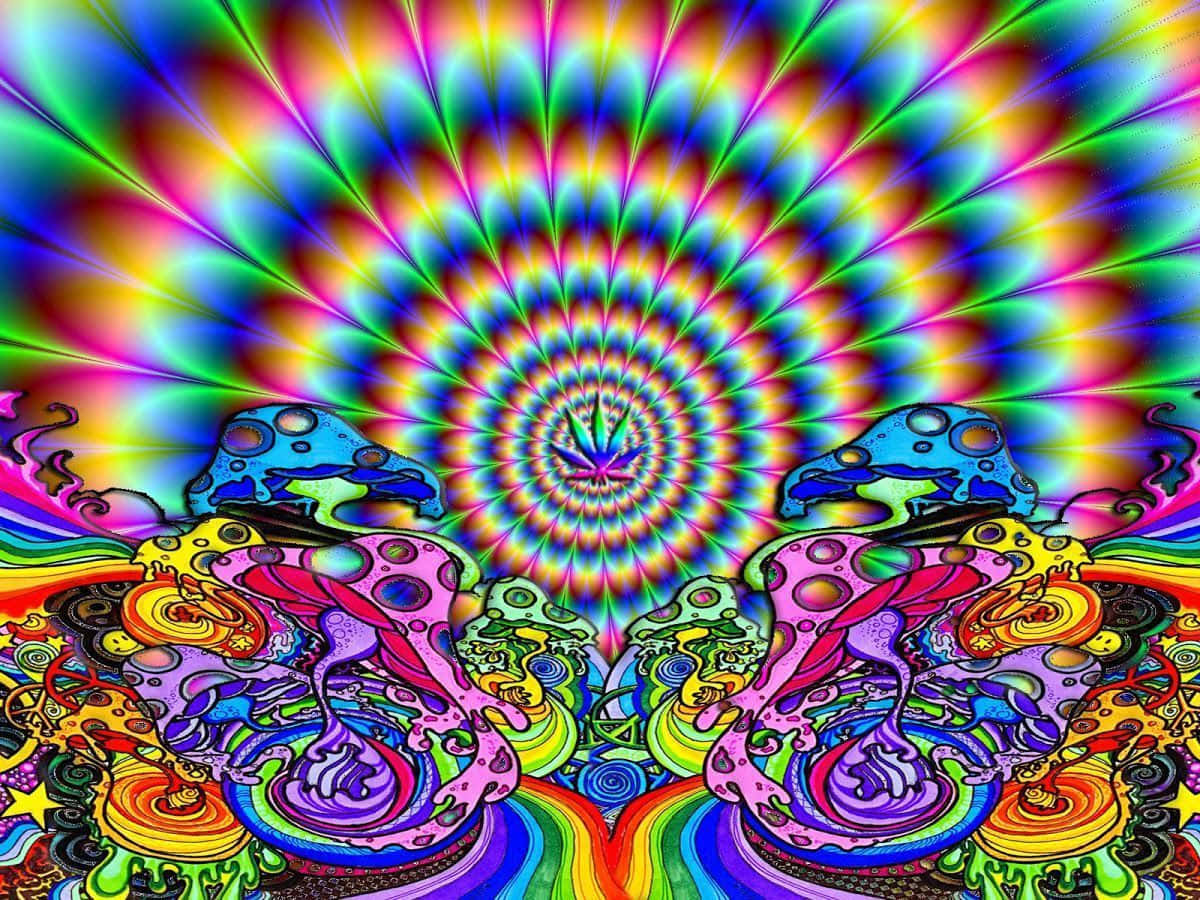 A vibrant marijuana leaf up-close