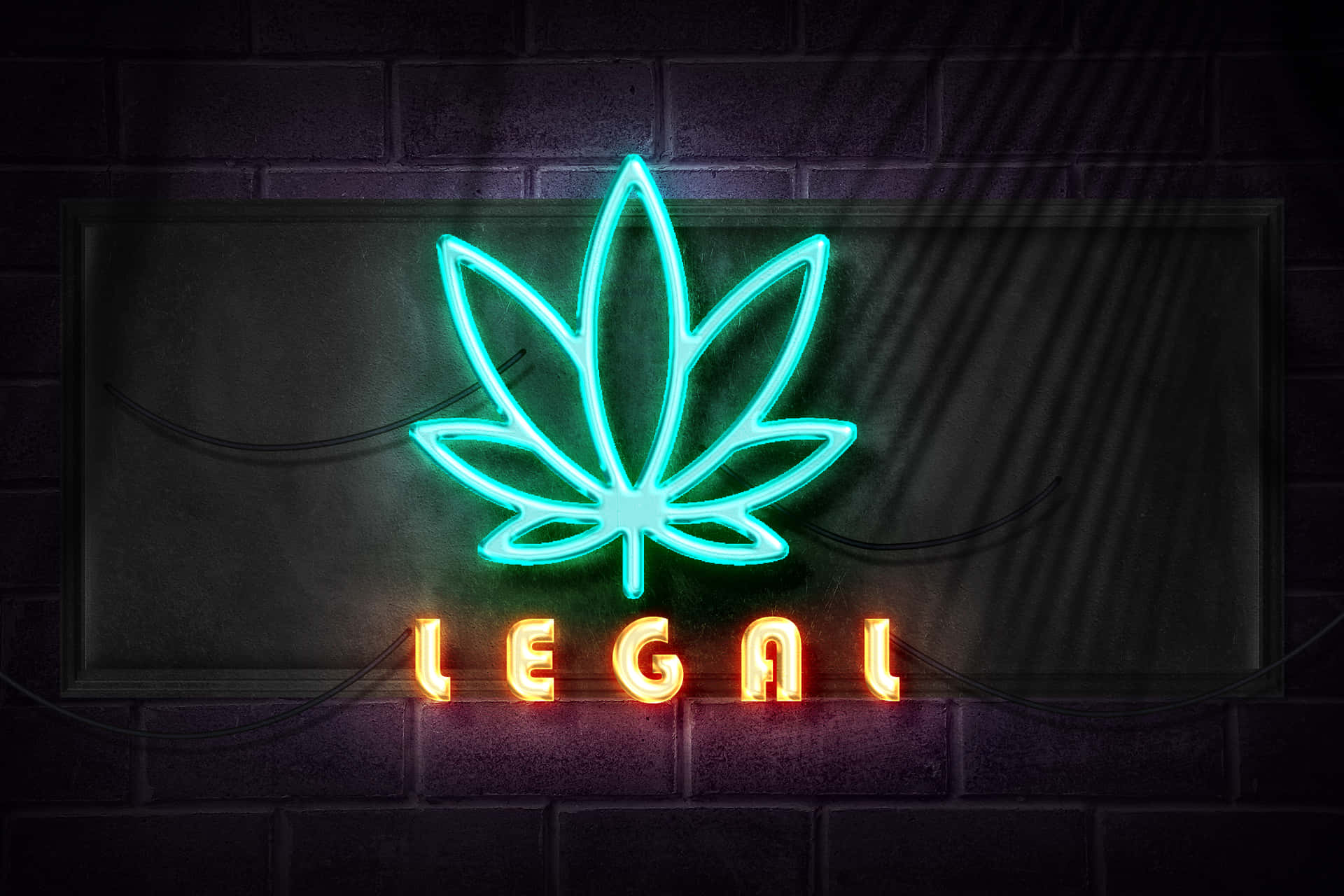 Vibrant Neon Marijuana Leaf Wallpaper