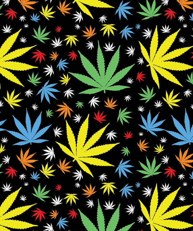 Marijuana Leaves Joint Pattern Wallpaper