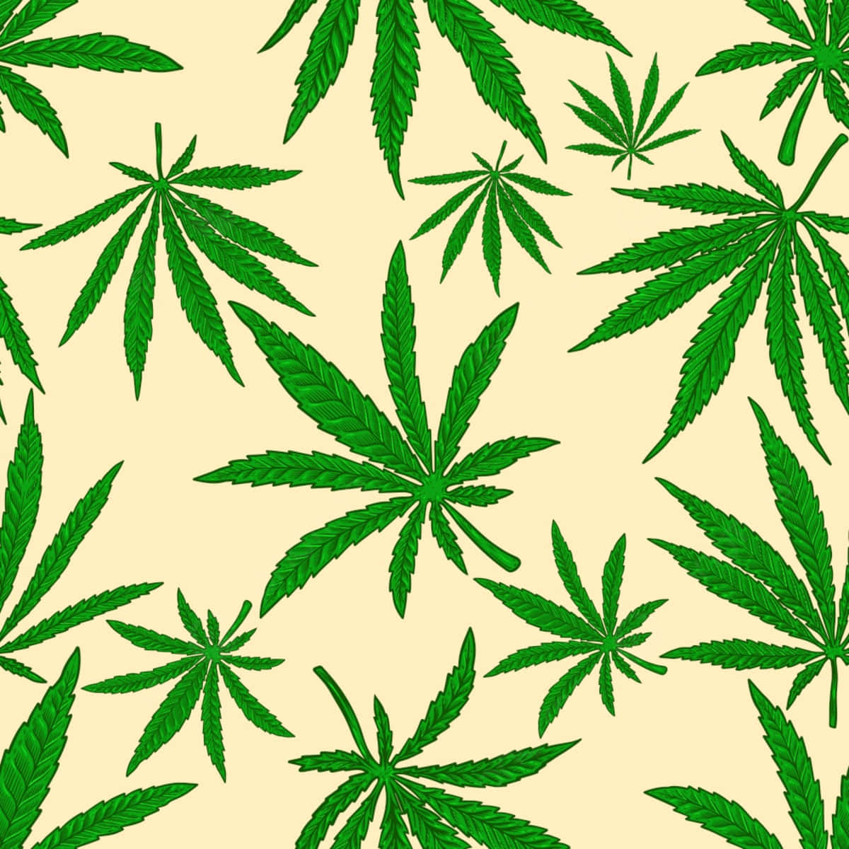 Marijuanablätterauf Pastellgelbem Hintergrund Wallpaper