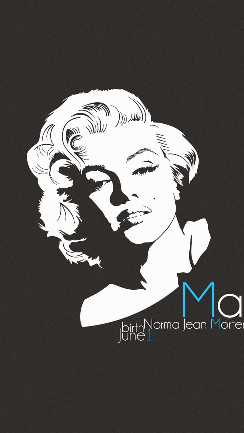 Et smukt portræt af Marilyn Monroe smiler tilbage til os fra en moderne iPhone. Wallpaper