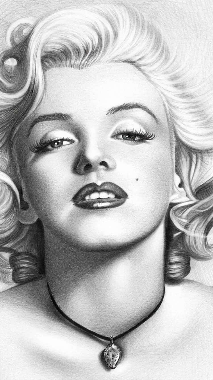 Føl sig glamourøs med Marilyn Monroe iPhone tapet. Wallpaper