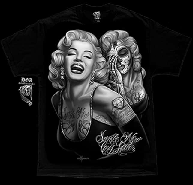 Marilyn Monroe Tattooed T Shirt Design PNG