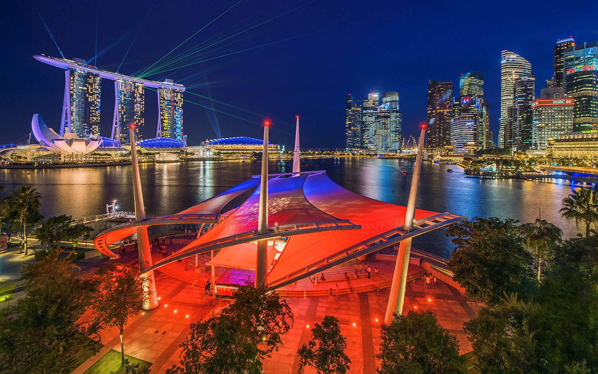 Marina Bay Sands Red Roof Structure Wallpaper