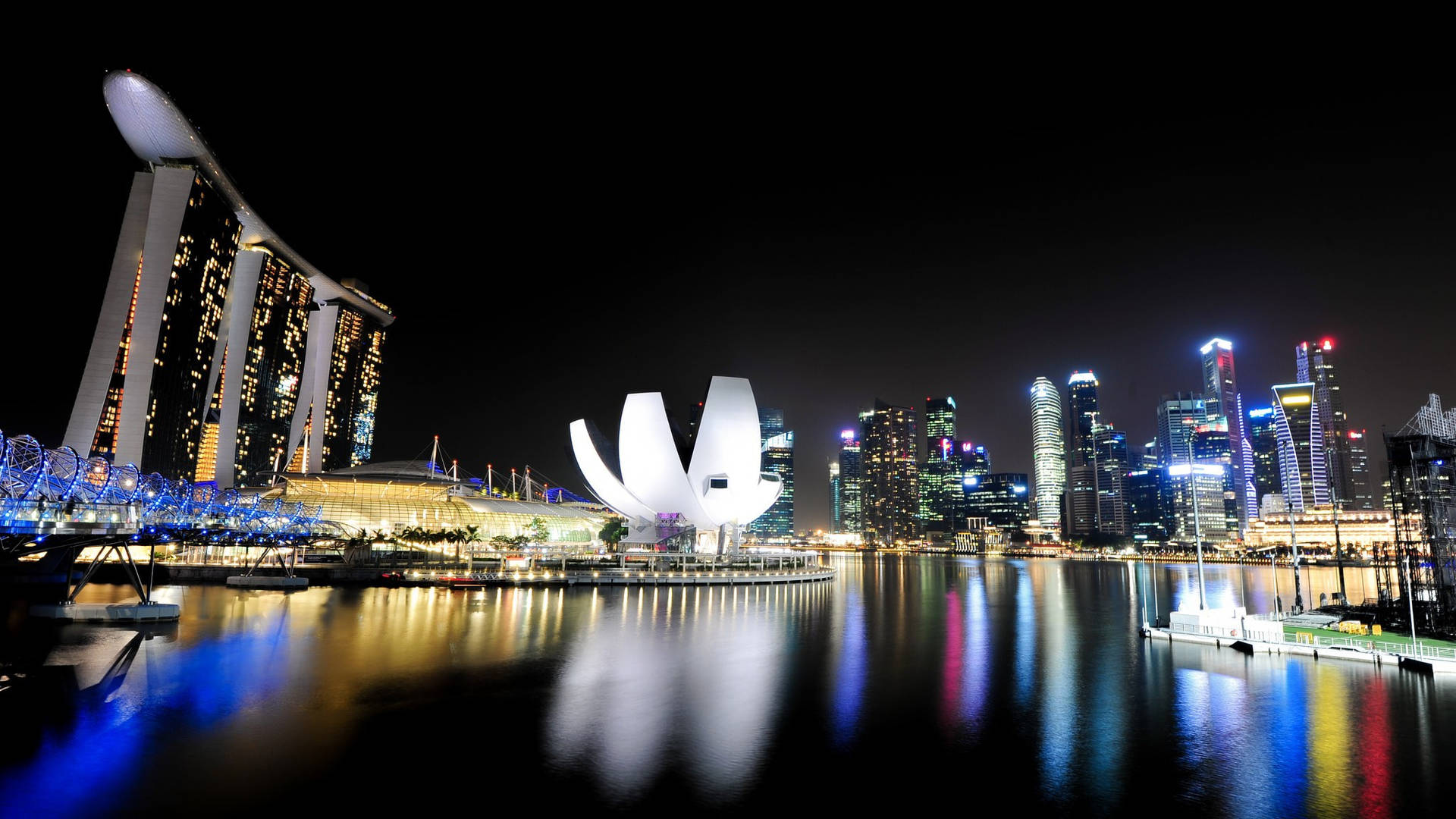 Marina Bay Sands Singapore City At Night Wallpaper