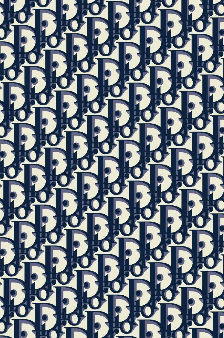 Marinblå Och Vit Dior-telefon Wallpaper