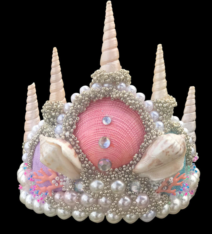 Marine Inspired Pearl Princess Crown PNG