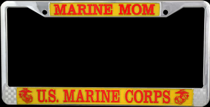 Marine Mom License Plate Frame PNG