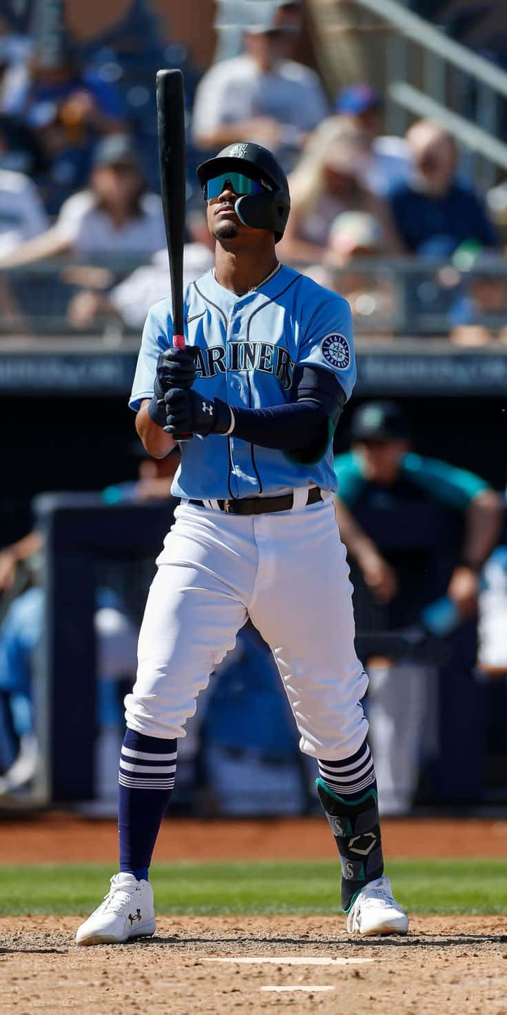 Mariners Player At Bat Julio Rodriguez Wallpaper