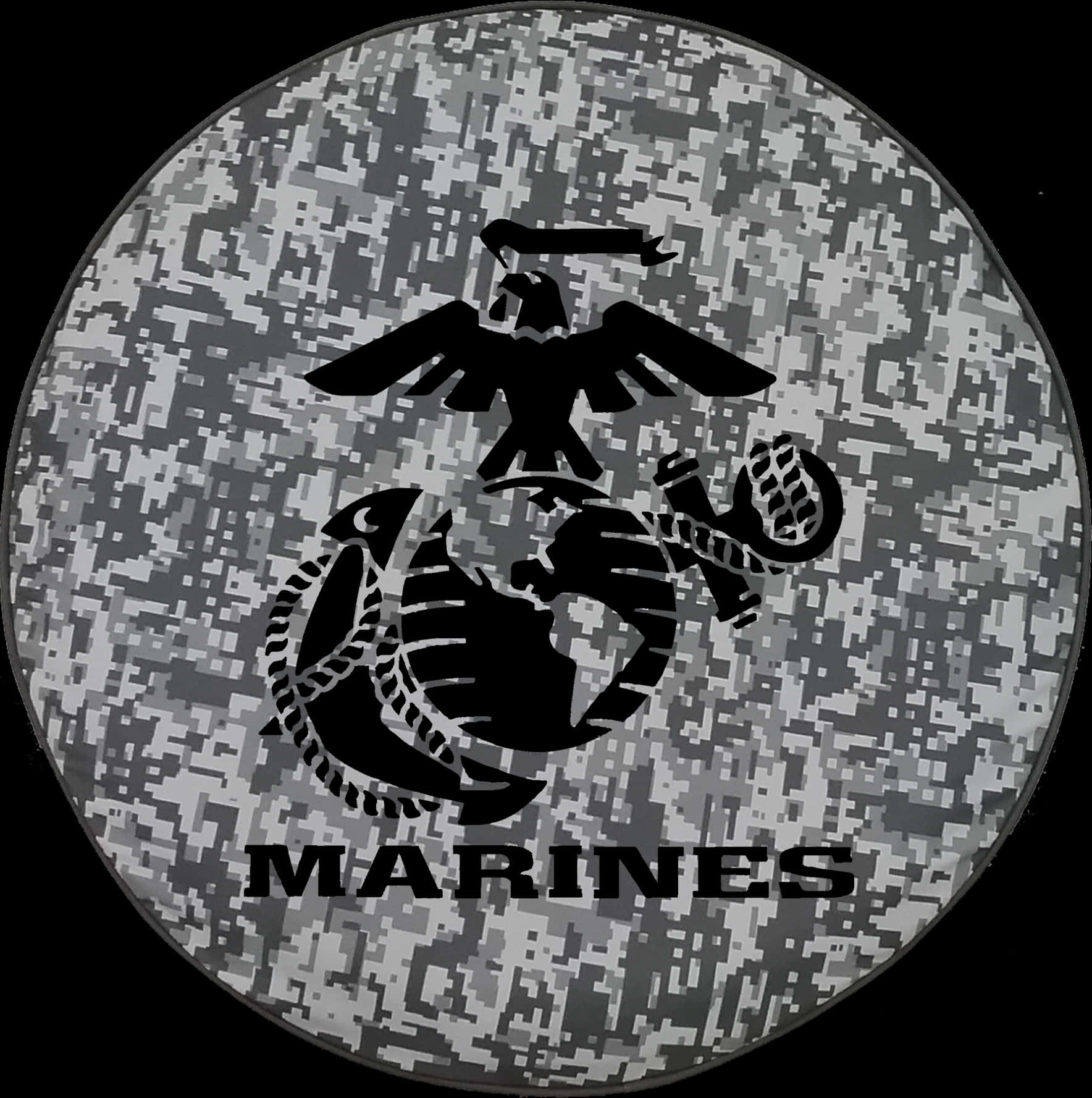 Marines Emblem Digital Camouflage Background PNG