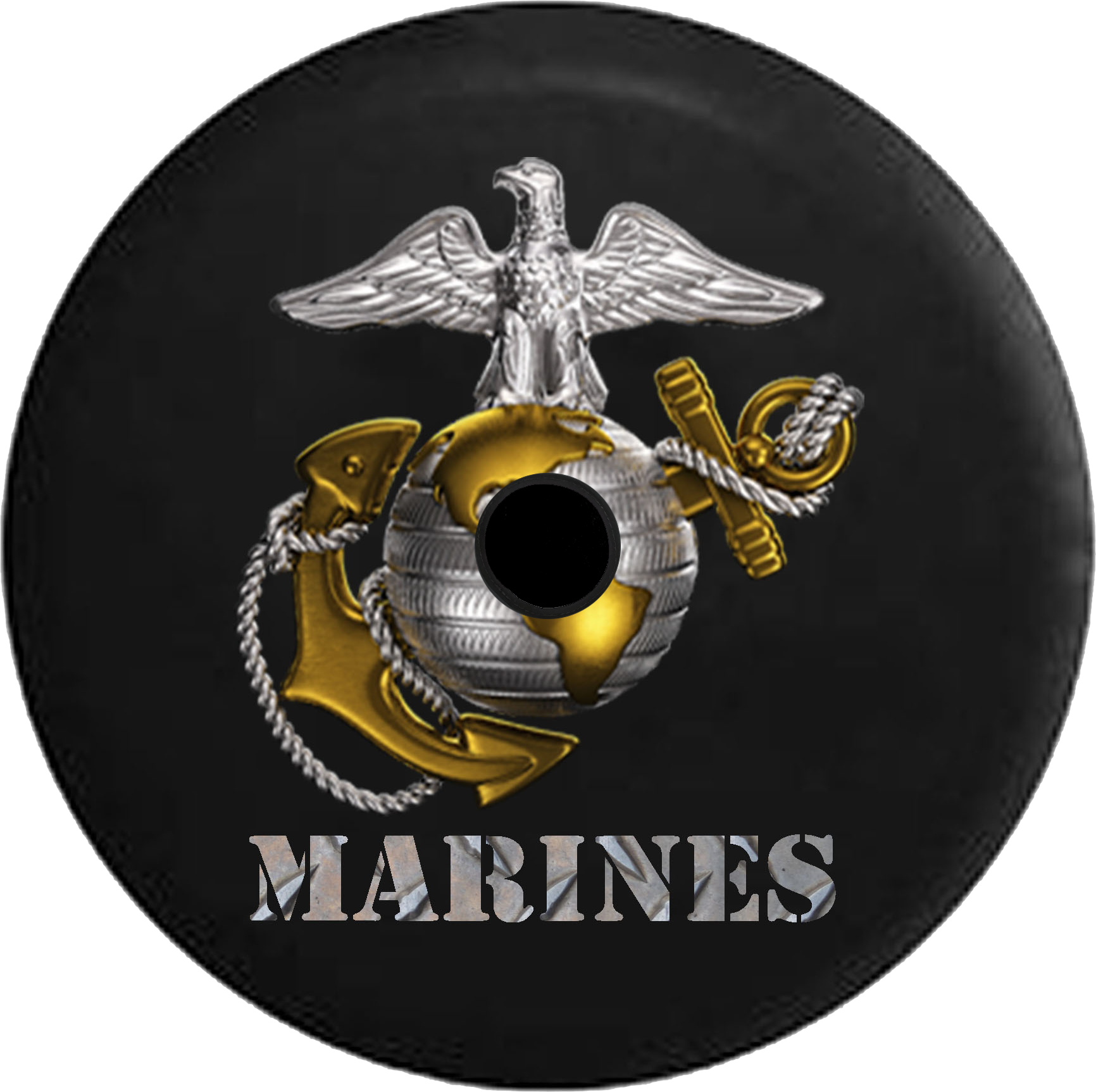 Marines Emblemon Black Disc PNG