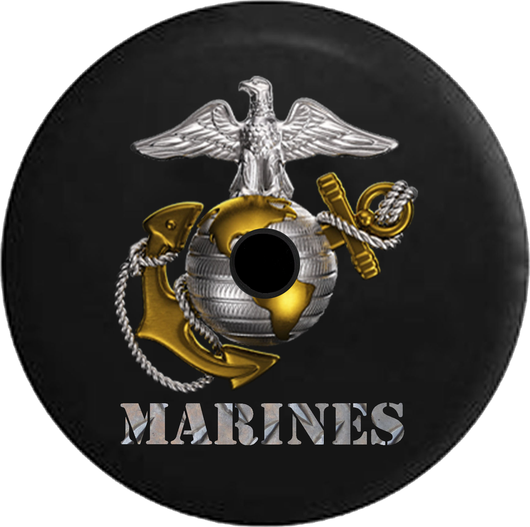 Download Marines Emblemon Black Disc | Wallpapers.com