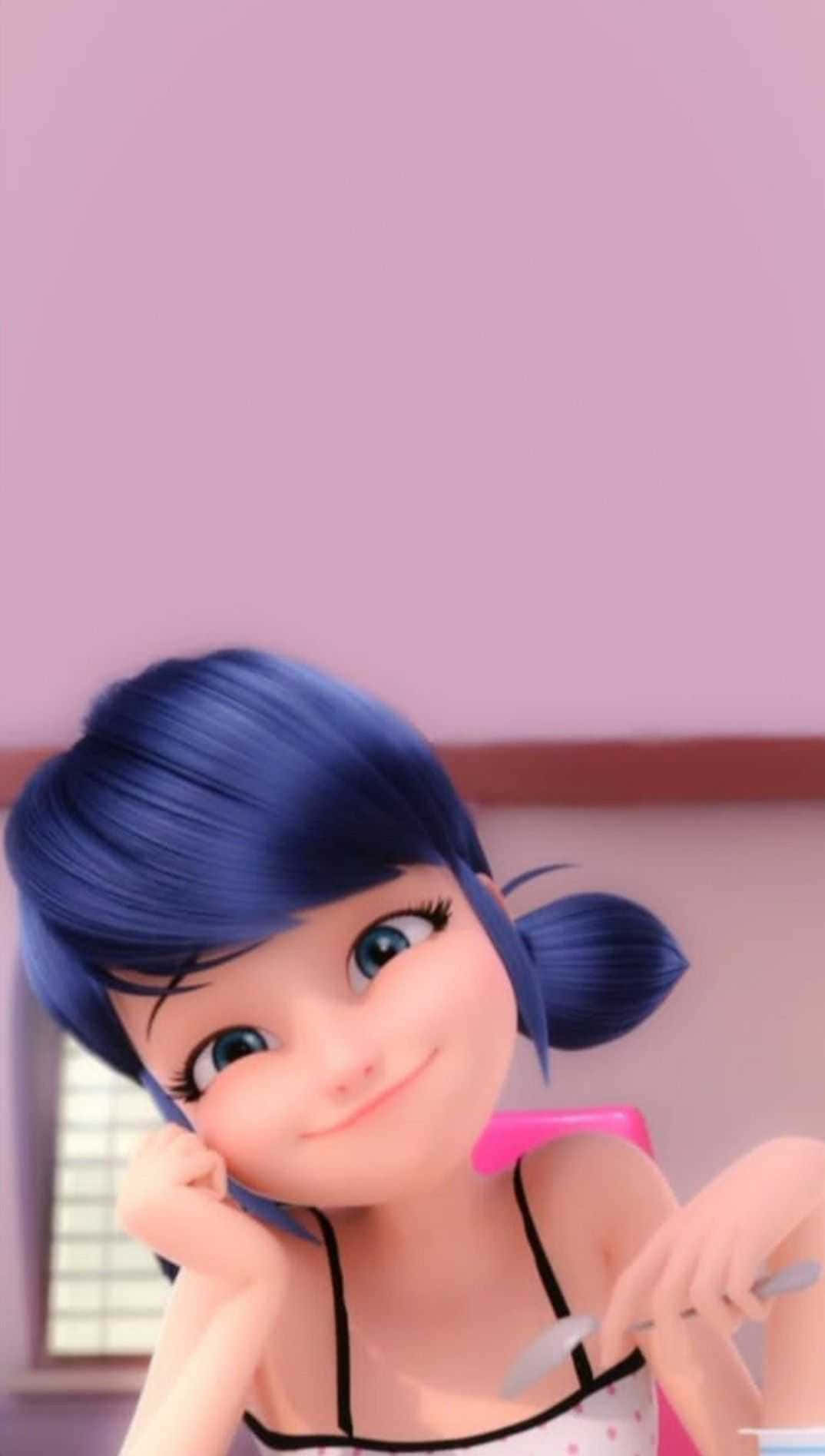 A stunning artwork featuring a close-up portrait of Marinette.