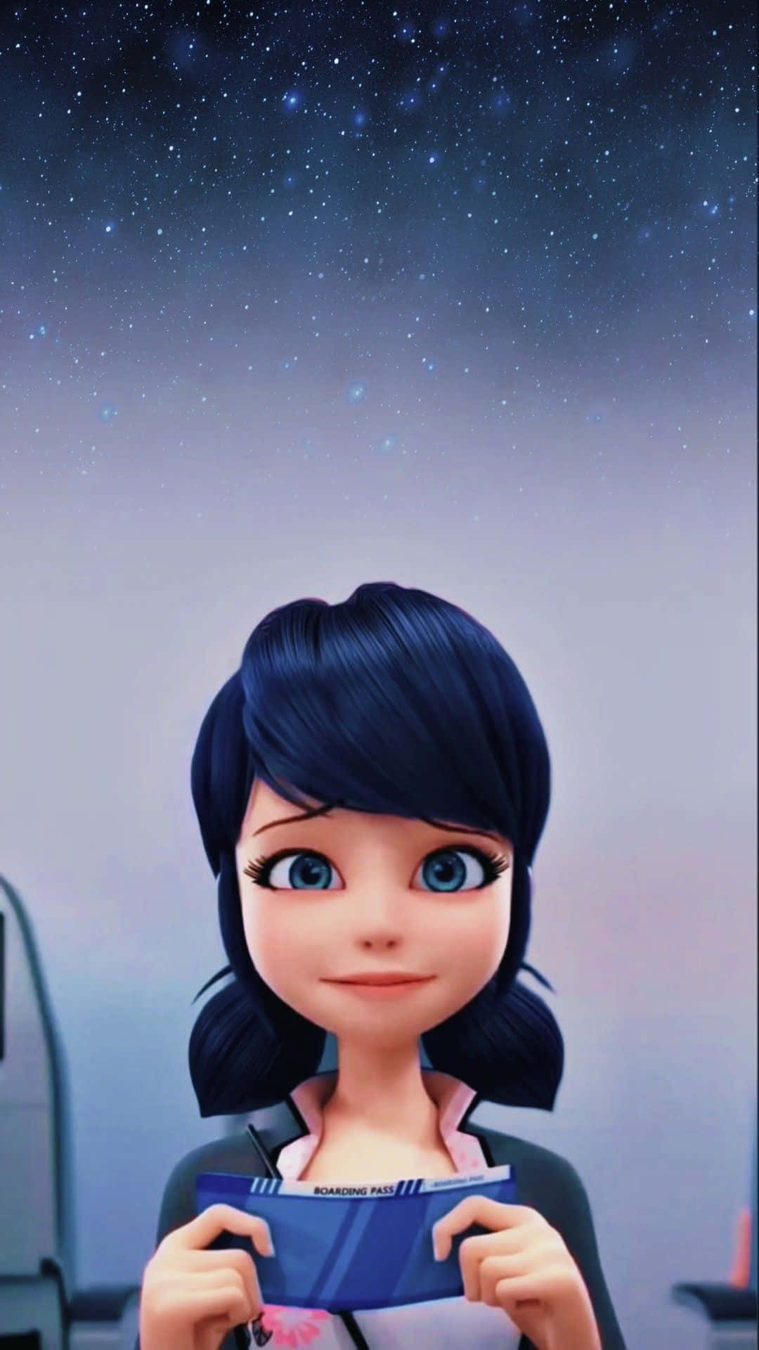 Captivating Marinette Smiling in the Moonlight