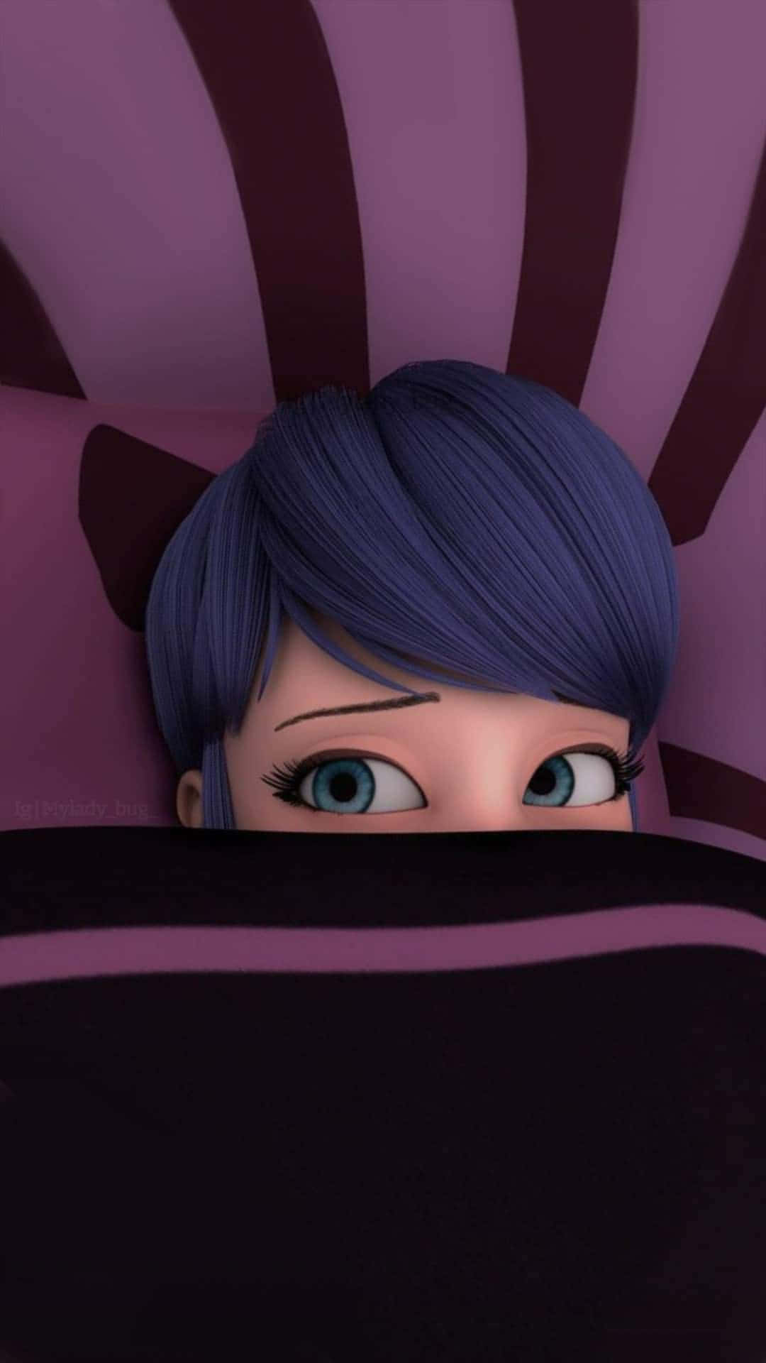 Caption: Charming Marinette posing in a fashionable outfit