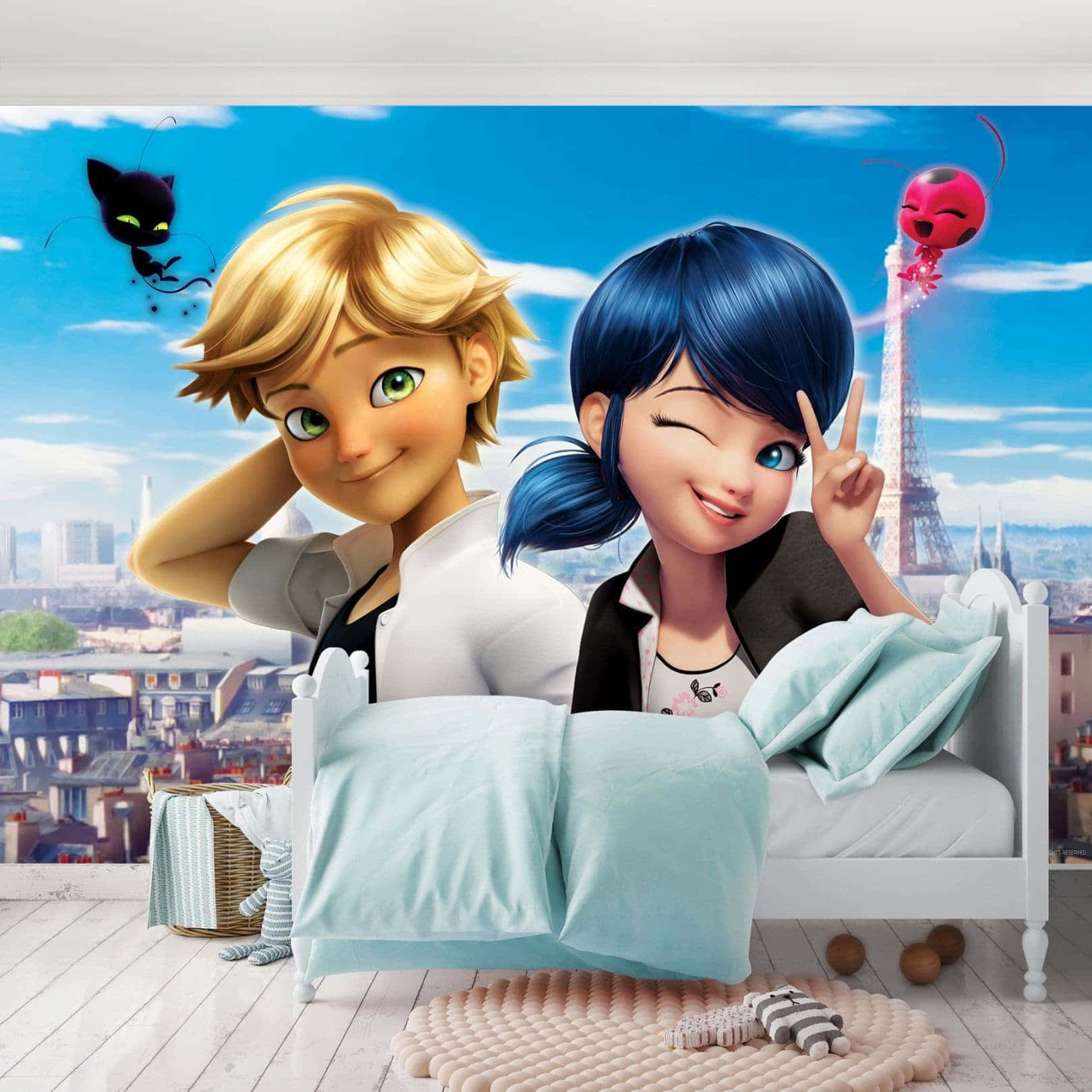 Adrien and Marinette creating an adventure together Wallpaper