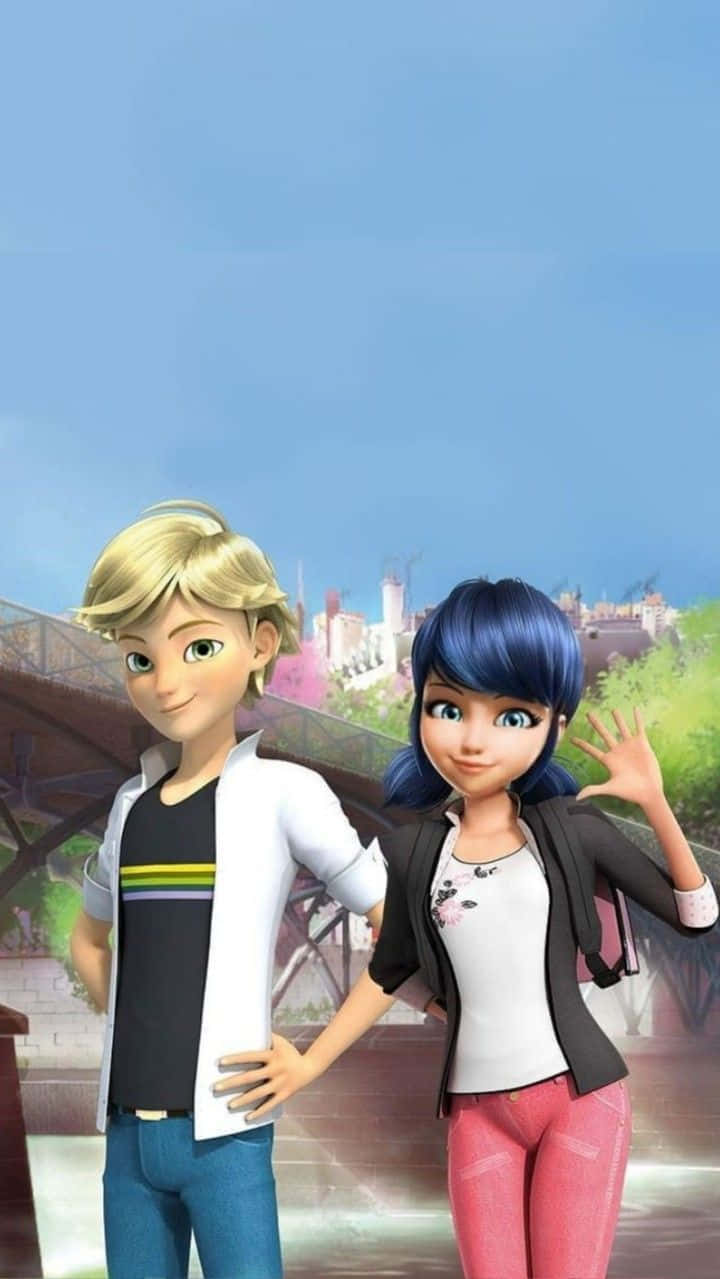 Adrien and Marinette Together Wallpaper