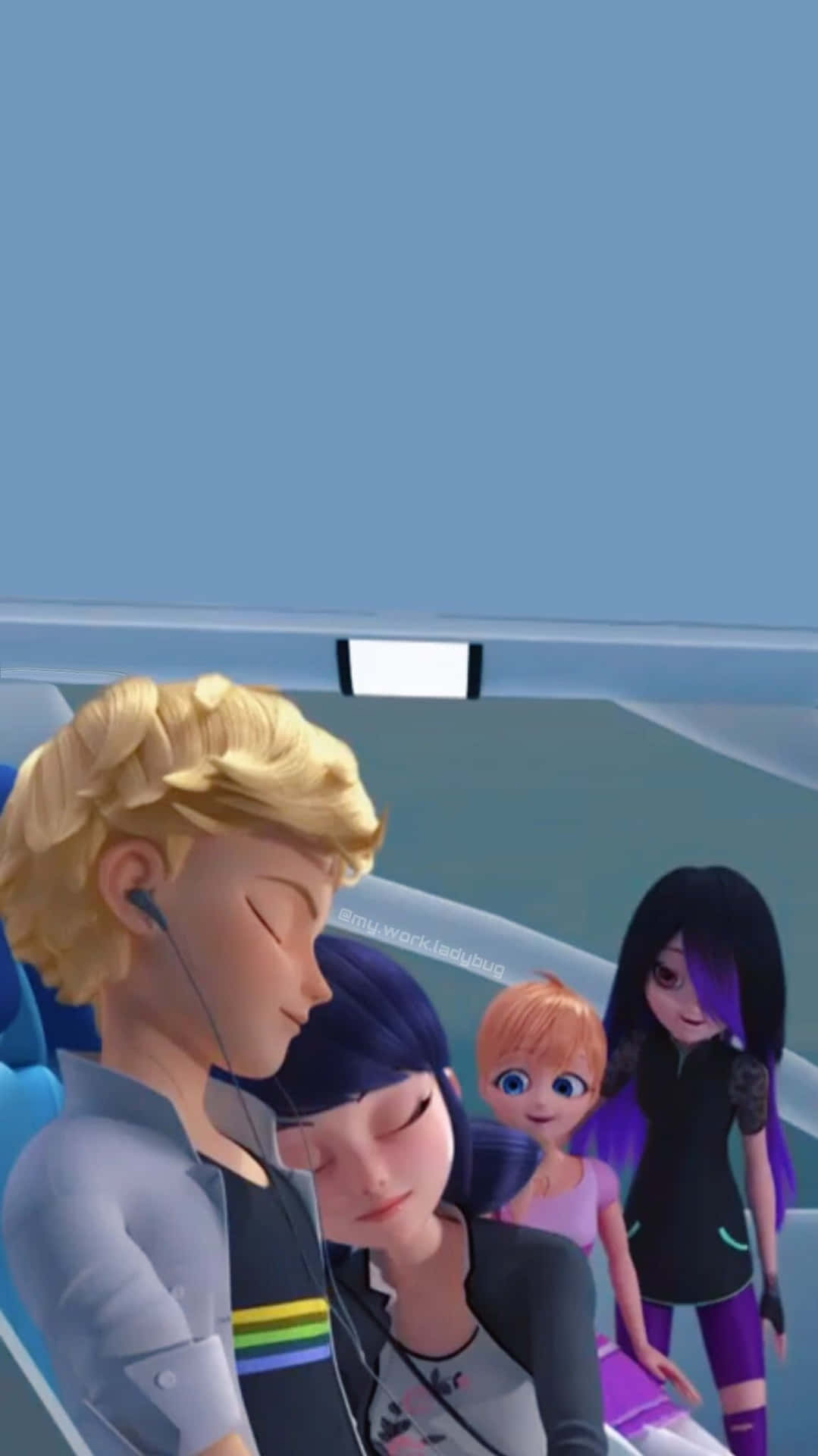 A romantic moment between Marinette And Adrien. Wallpaper