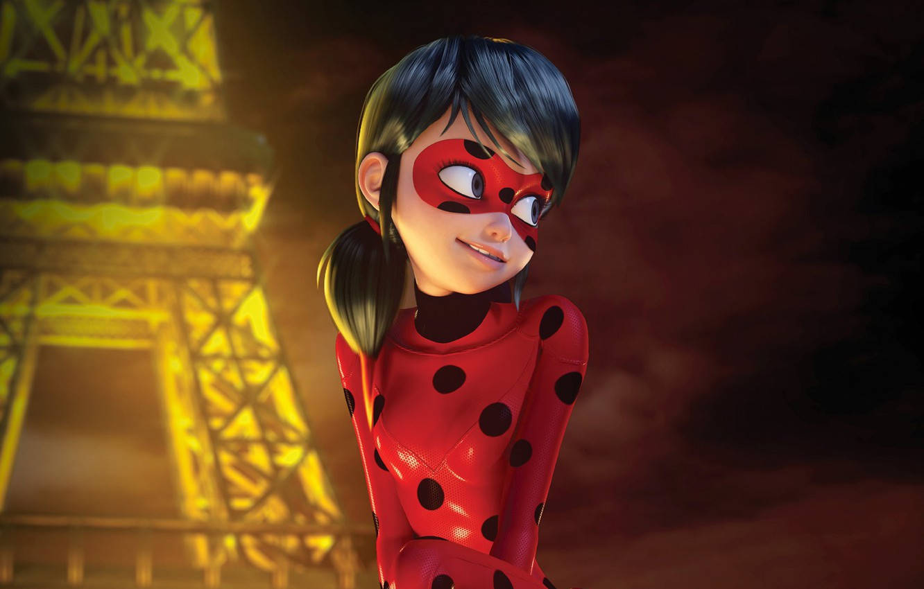 Marinette At The Eiffel Tower Wallpaper