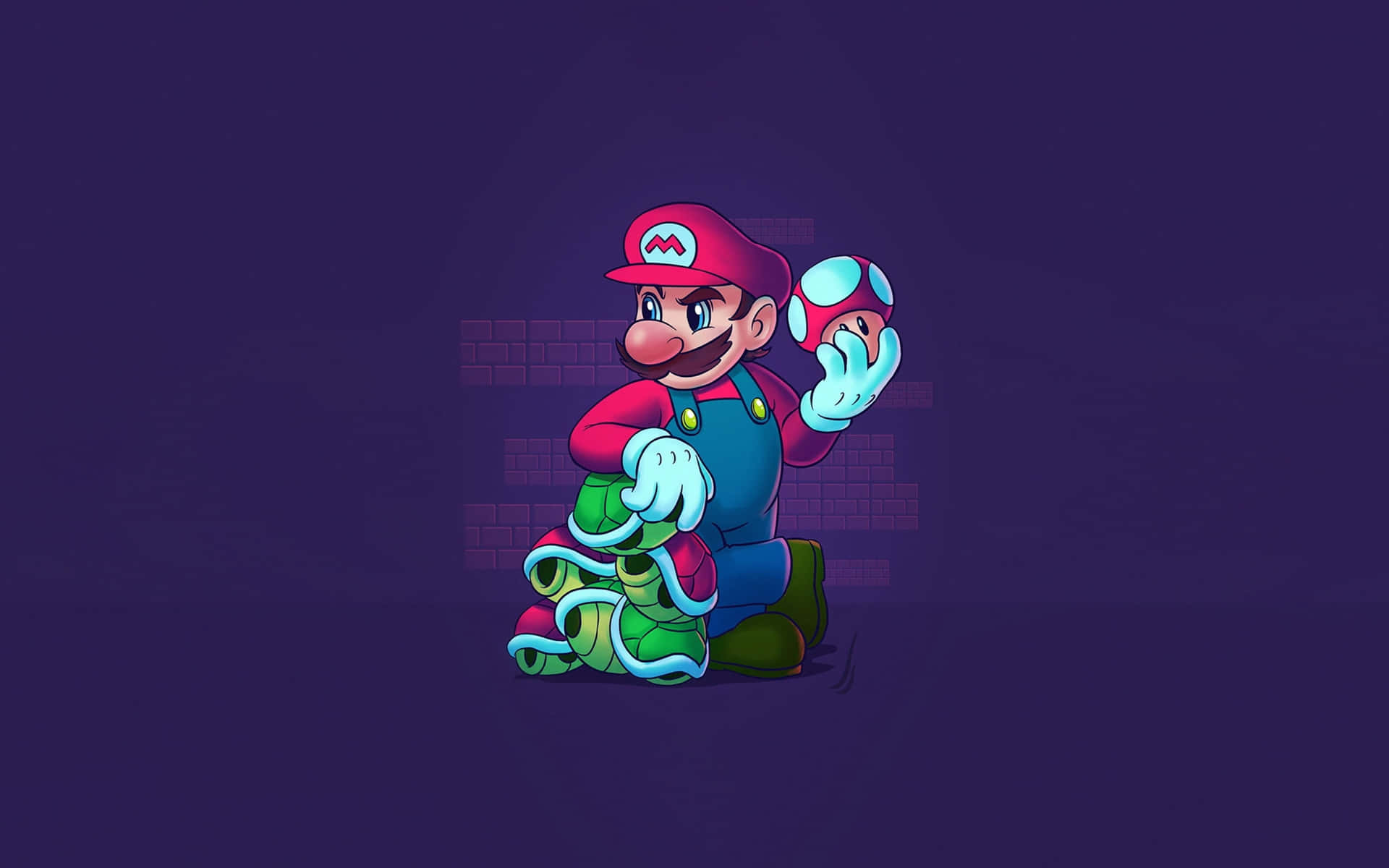 Mario baggrund har forskellige farver.