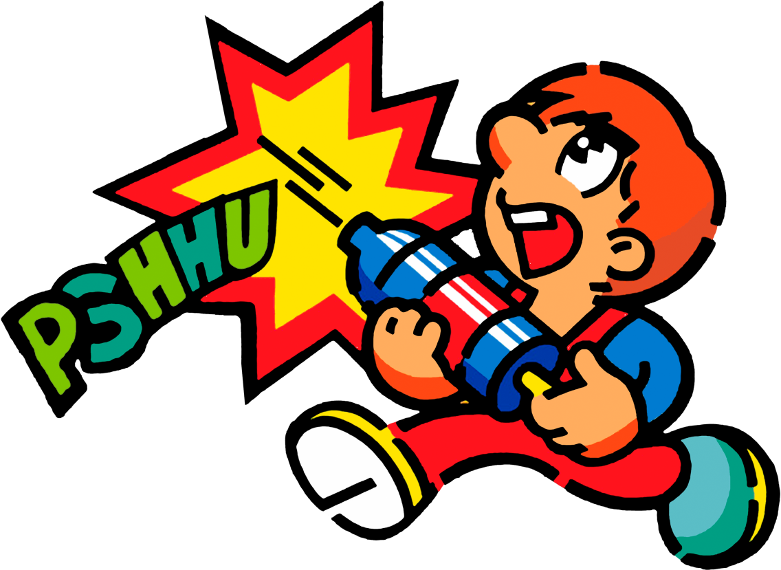 Mario Firing Super Scope Illustration PNG