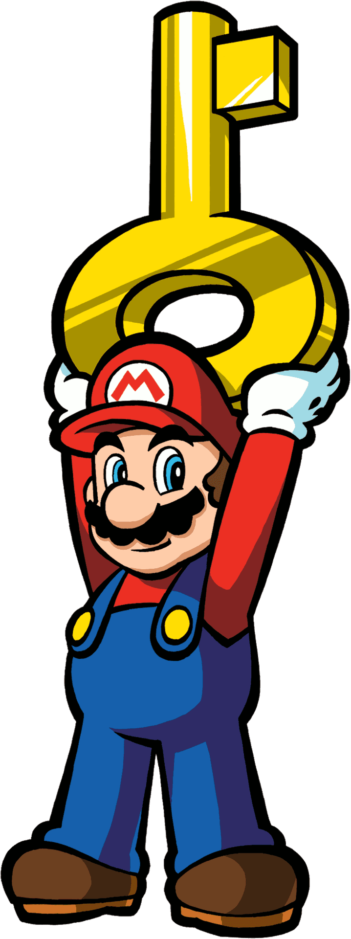 Mario Holding Giant Gold Key PNG