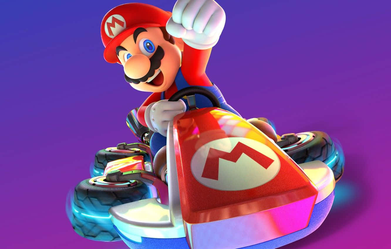 Mario Kart 8 Deluxe Racers in Action on Nintendo Switch Wallpaper