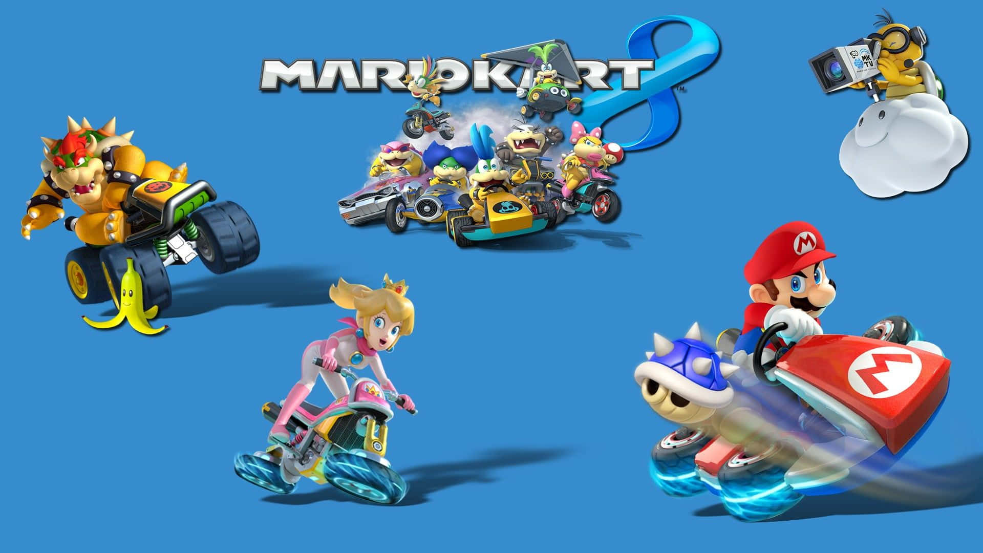 High-Speed Racing in Mario Kart 8 Deluxe Wallpaper