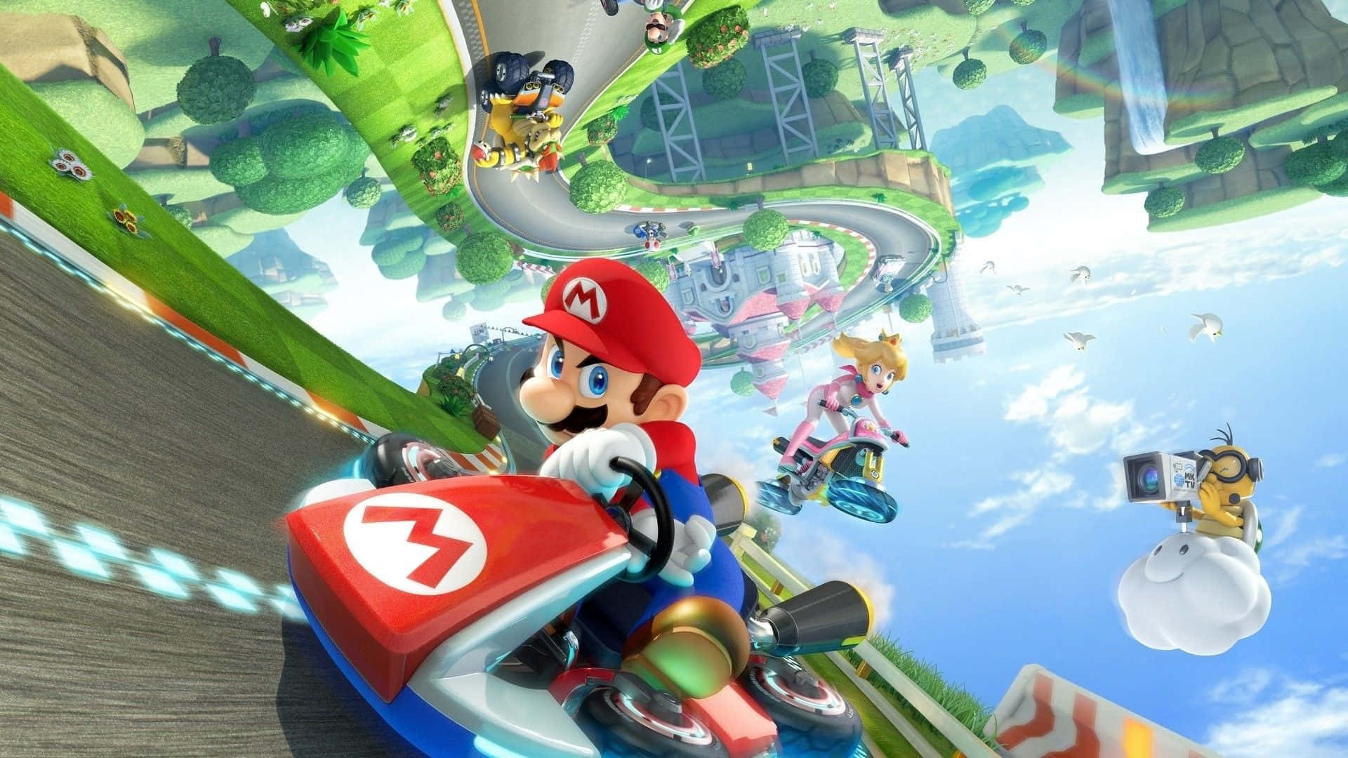 Mario Kart 8 Deluxe Action-Packed Race Wallpaper