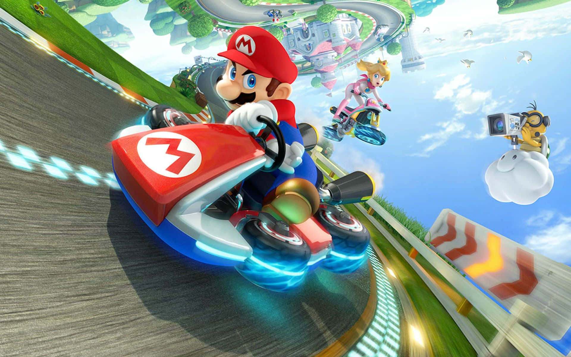 Mario Kart 8 Deluxe Racers in Action Wallpaper