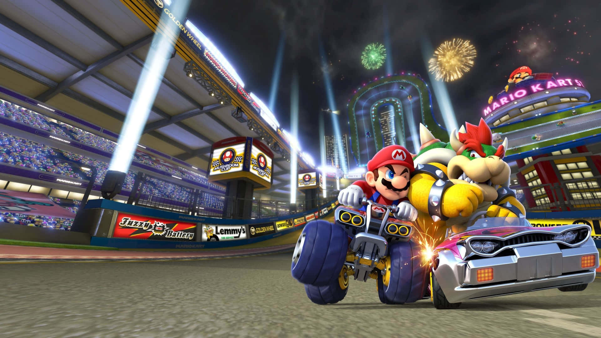 High-intensity Mario Kart 8 Deluxe Race Wallpaper