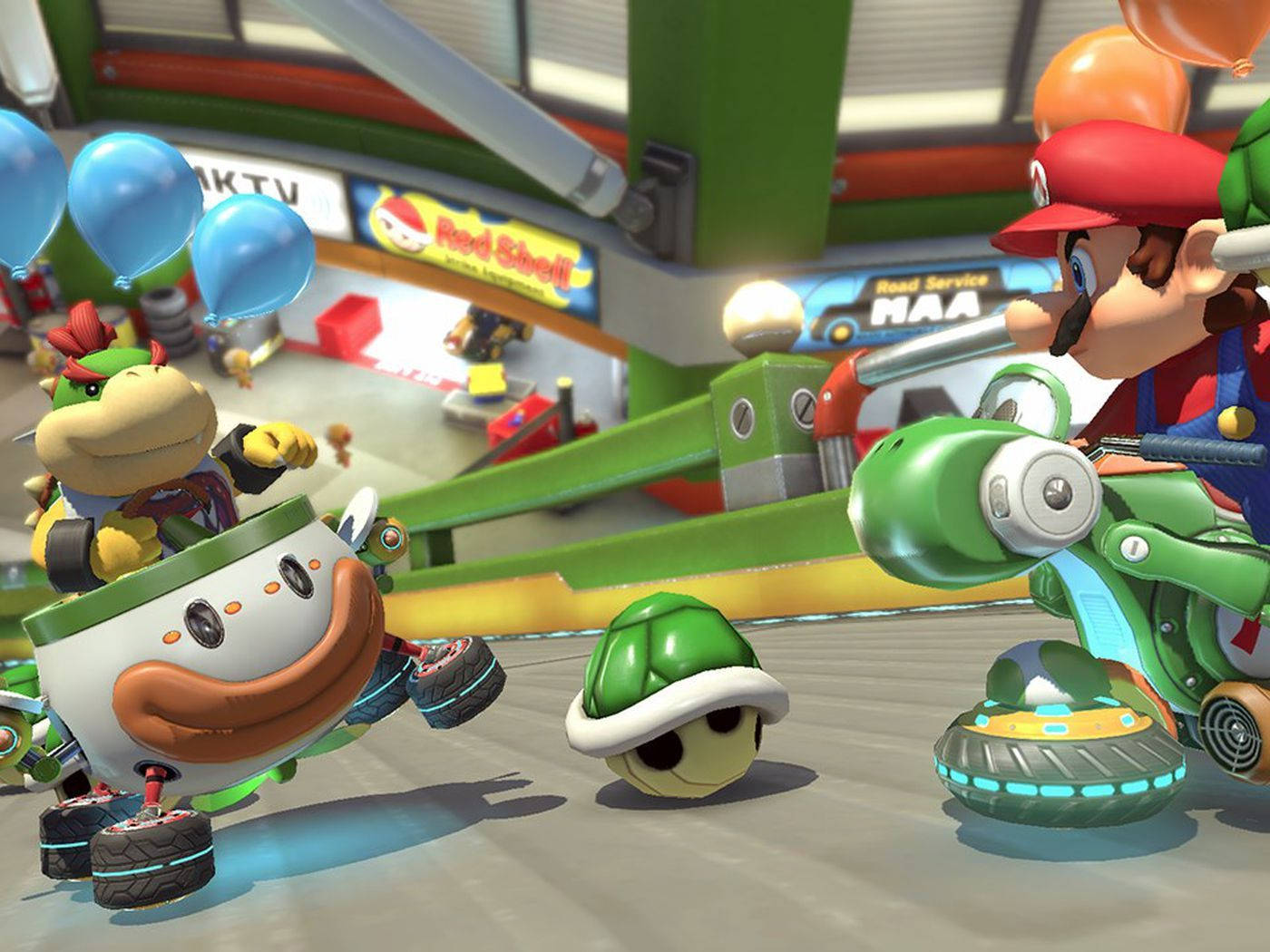Mario Kart 8 Racer På Grøn Wallpaper