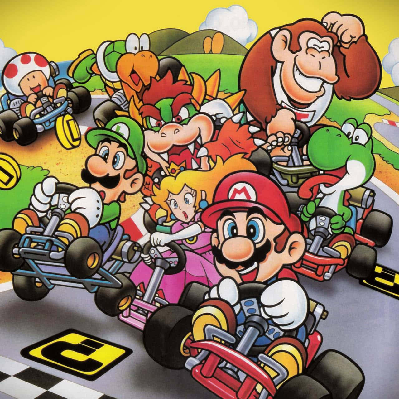 Race to the finish line in Mario Kart!