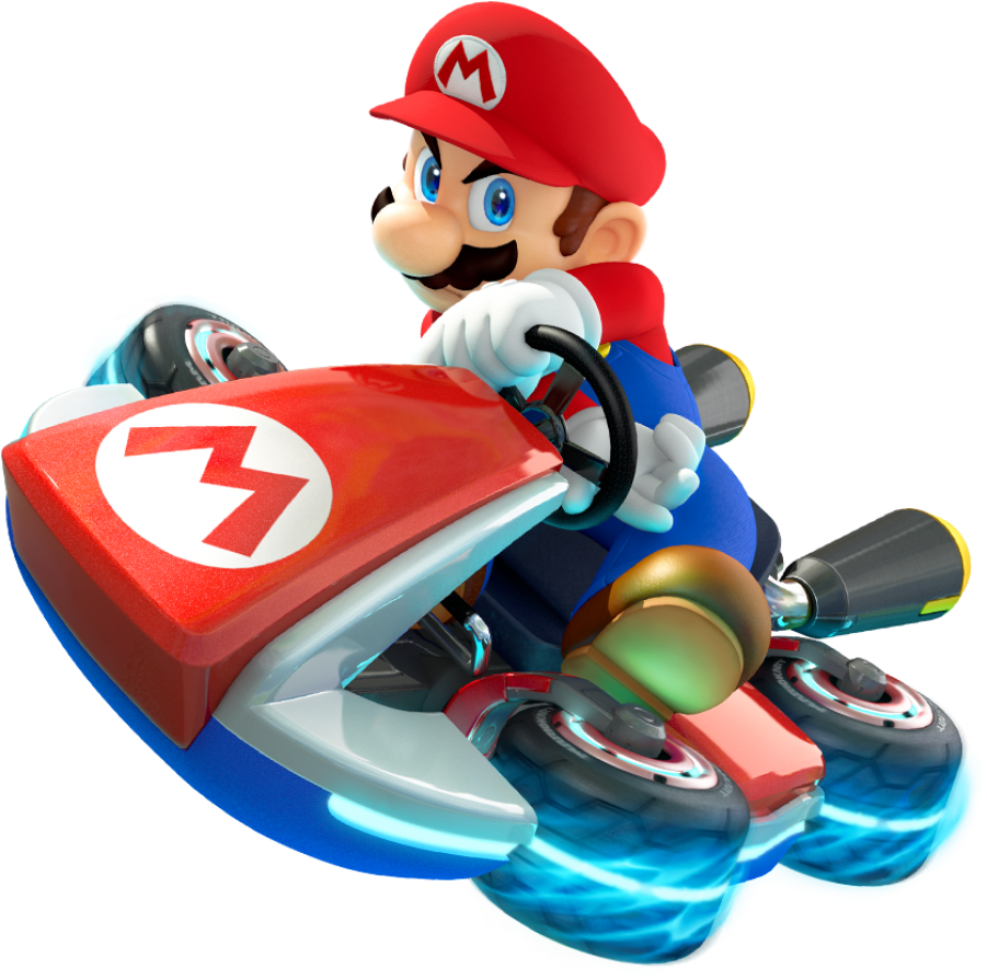 Mario Kart Racing Action PNG