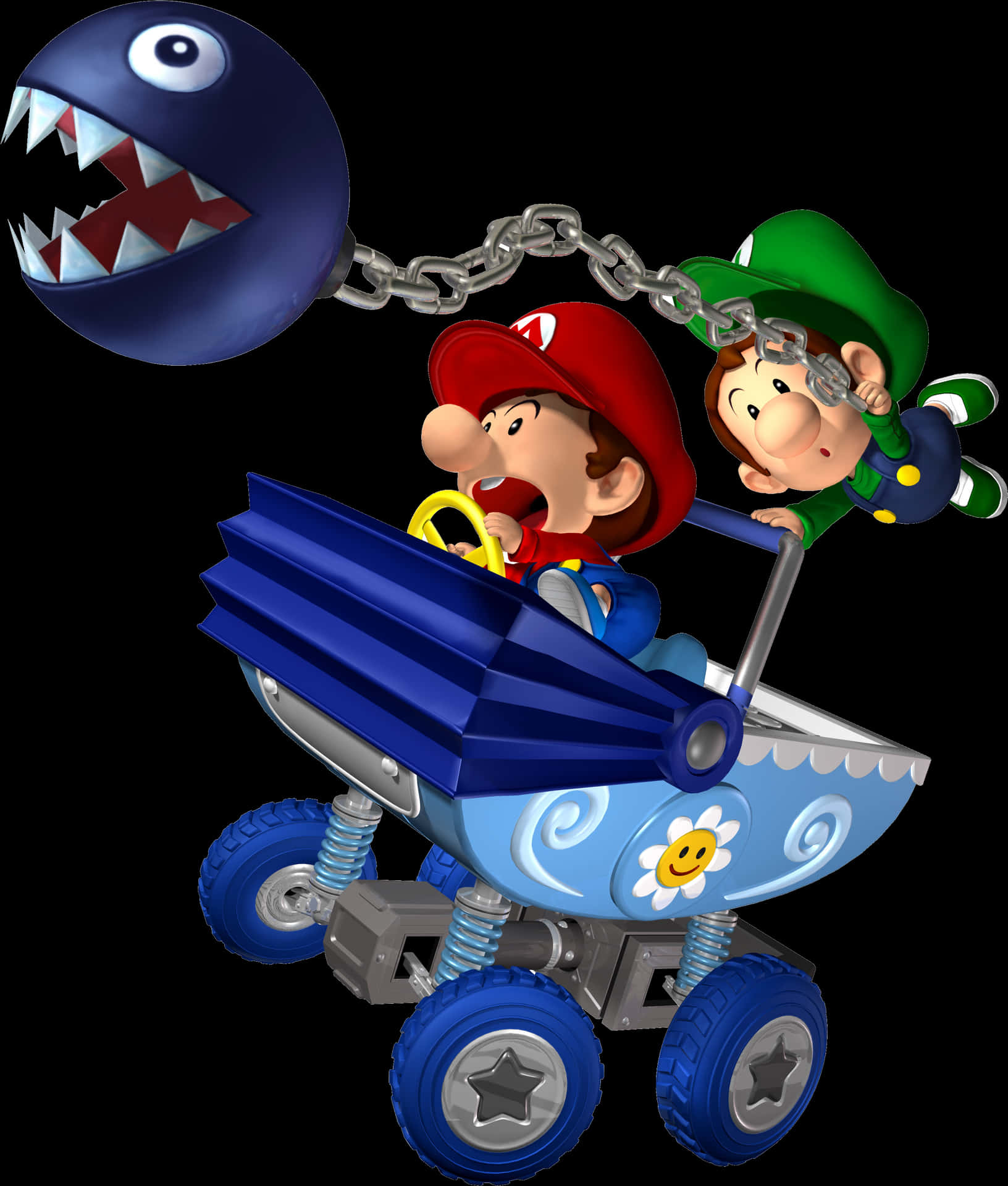 Mario Luigi Chain Chomp Kart PNG