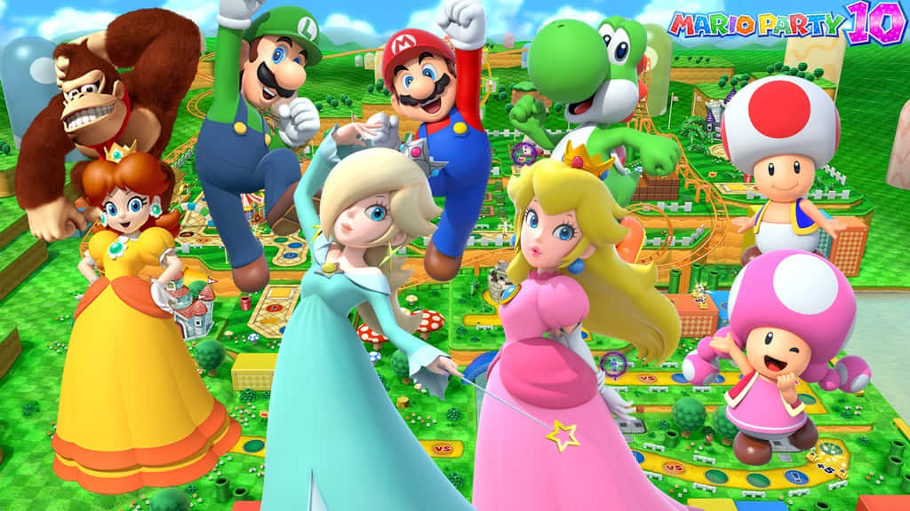 Exciting action in Mario Party! Wallpaper