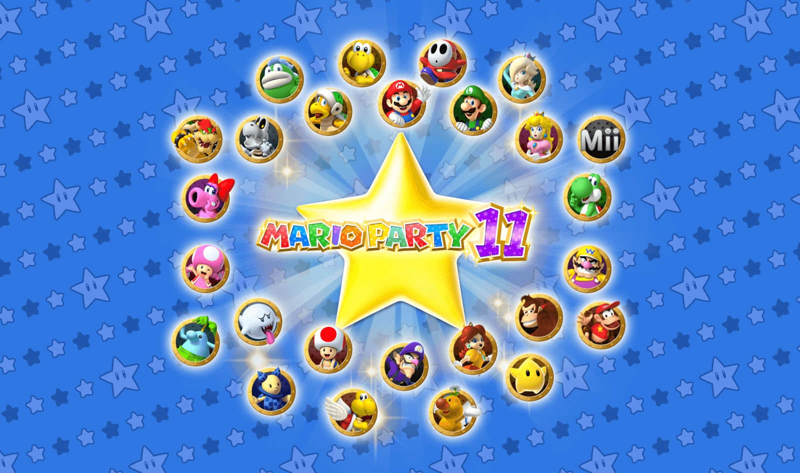 Epic Mario Party Battle: Mario and Friends Competing for Victory Wallpaper