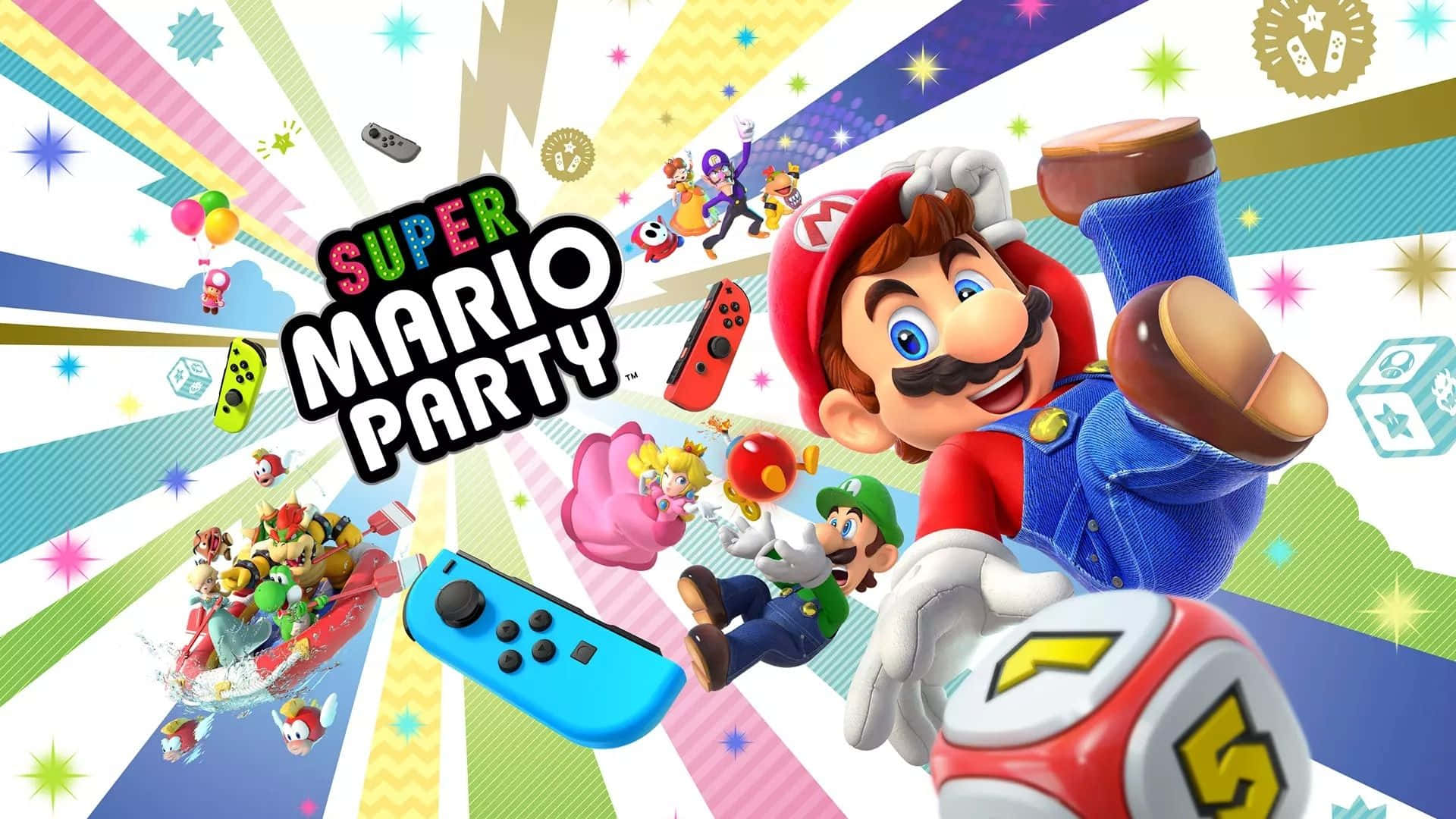 Exciting Mario Party Characters in Action Wallpaper