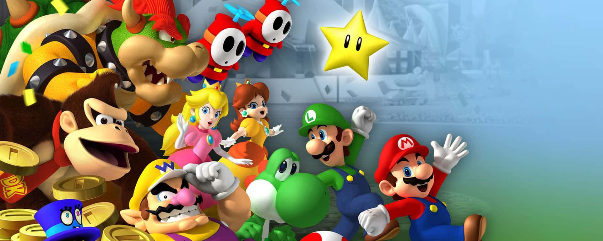 Exciting Mario Party Gameplay Action Wallpaper