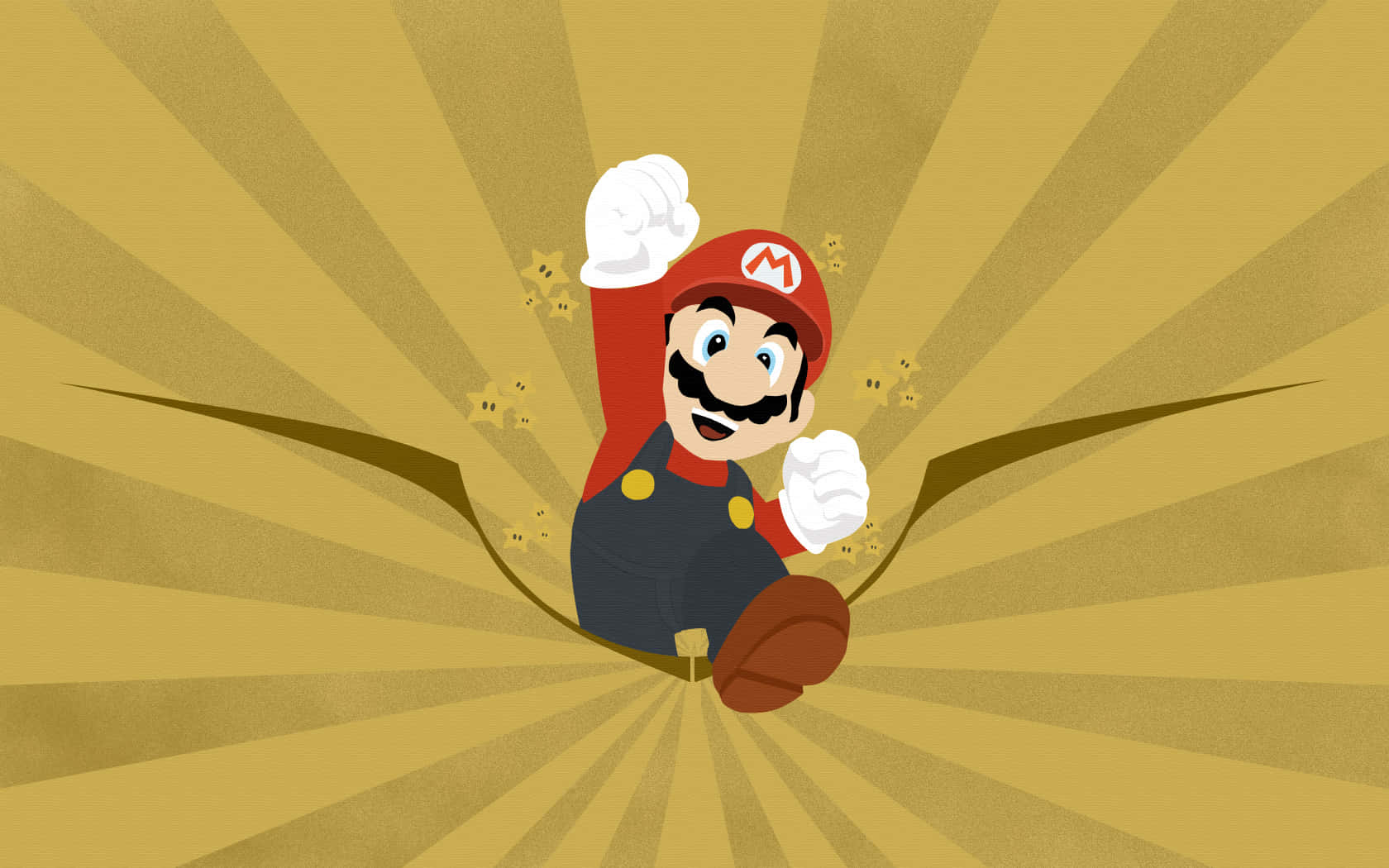 Super Mario der stjæler mønter fra en skattekiste.