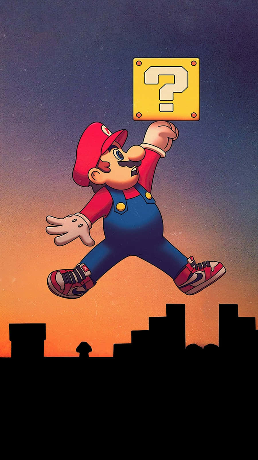 Mario ready to jump off and save the Princess