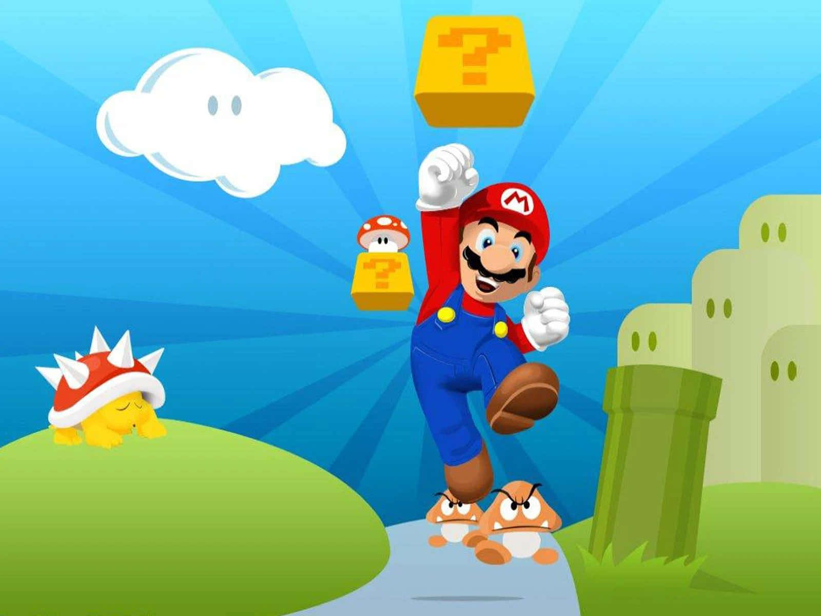 Mario, the classic red and blue hero of our childhood.