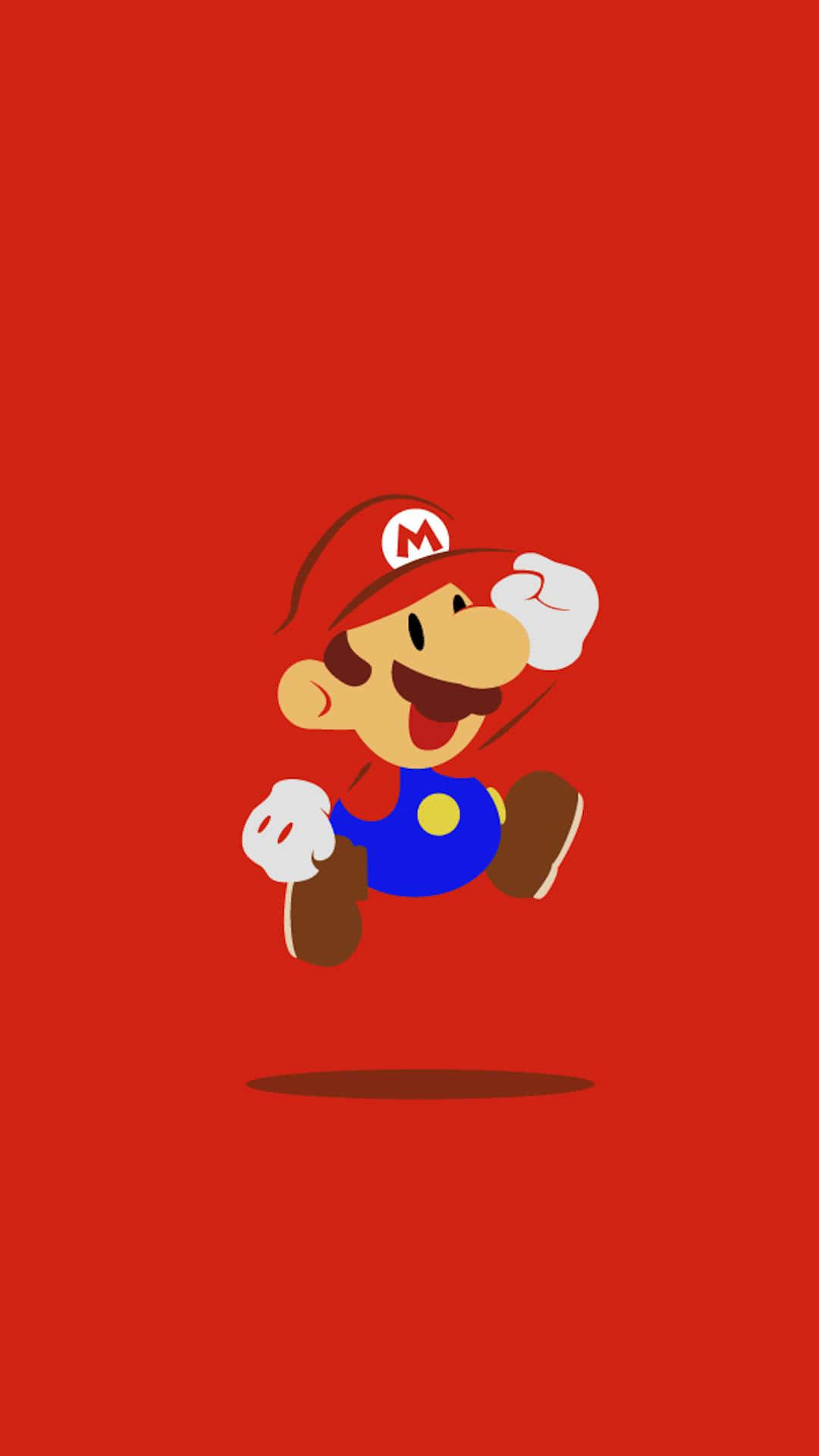 Mario making his way across Mushroom Kingdom